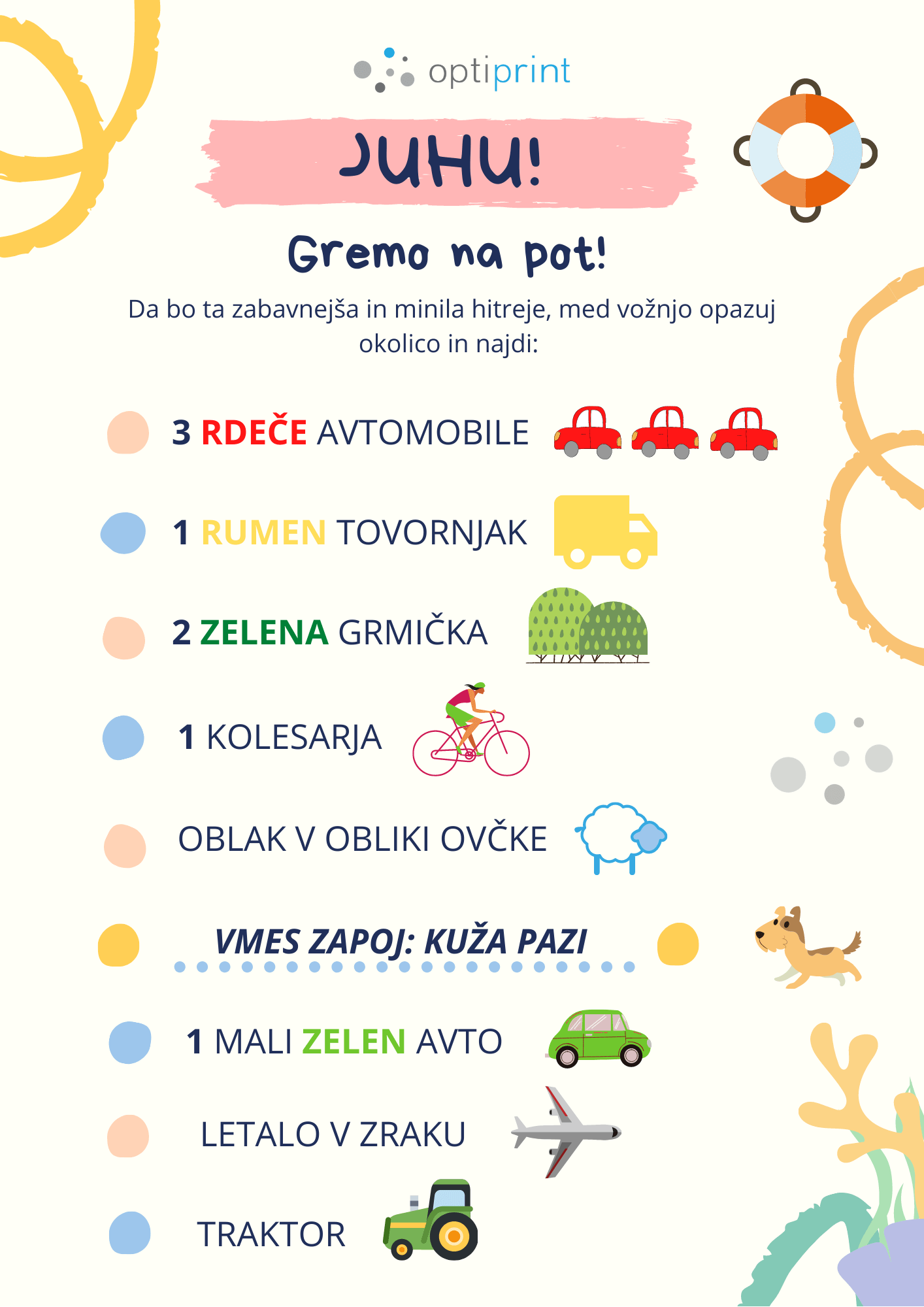 Igra »Kdo prvi opazi« Optiprint na poti